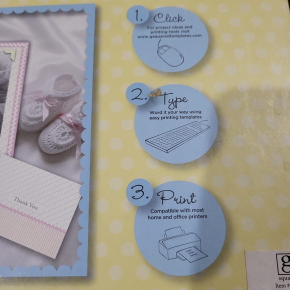 NEW 50 Count Create Your Own Baby Boy Birth Announcements Kit Blue Print - Picture 4 of 6